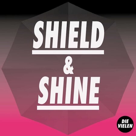 Text Shield & Shine on rosa and black background